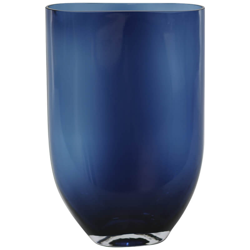 BLUE OVAL VASE 30CM