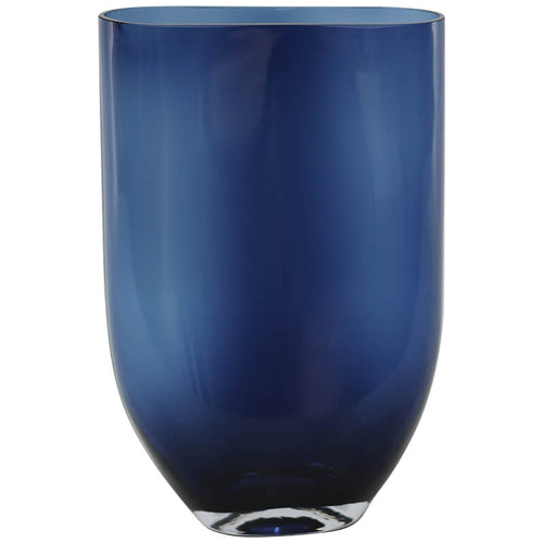 BLUE OVAL VASE 30CM