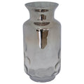 SILVER/CLEAR DIMPLE VASE 35CM