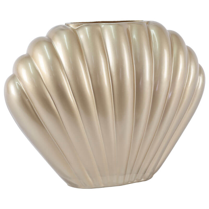 SHELL VASE 22CM METALIC CHAMPAGNE