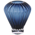 SKY BLUE RIBBED VASE 20CM