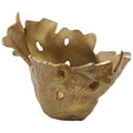 LEAF BOWL ROUGH GOLD 35X21X22CM