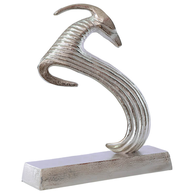 GEMSBOK SCULPTURE ROUGH NICKEL 48CM