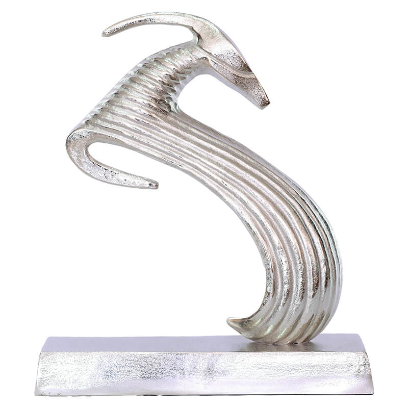 GEMSBOK SCULPTURE ROUGH NICKEL 48CM