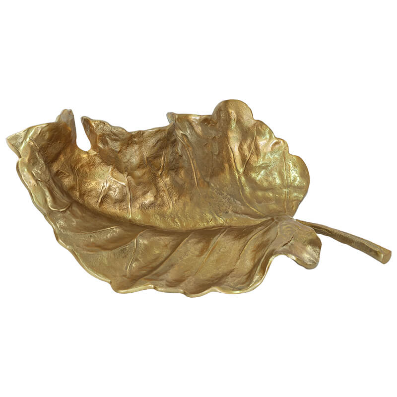 LEMBA CURVED LEAF GOLD 55X36X18CM