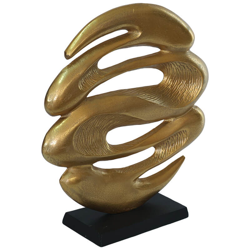 LAVA SCULPTURE GOLD/BLACK 44CM