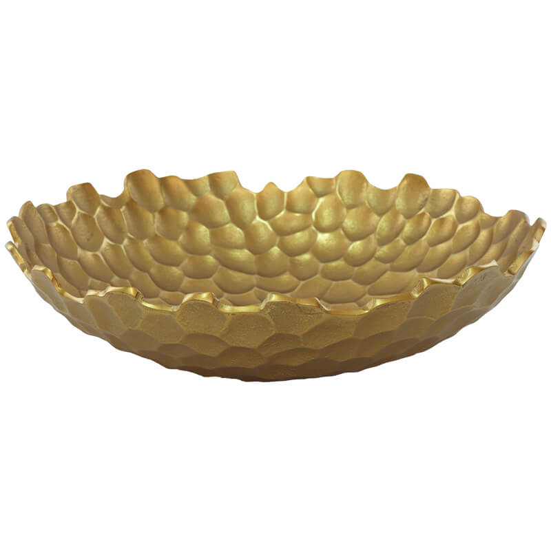 HONEY BOWL ROUGH GOLD 42X42X11CM