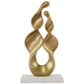 SPIRAL SCULPTURE GOLD/WHITE 23X12X45CM
