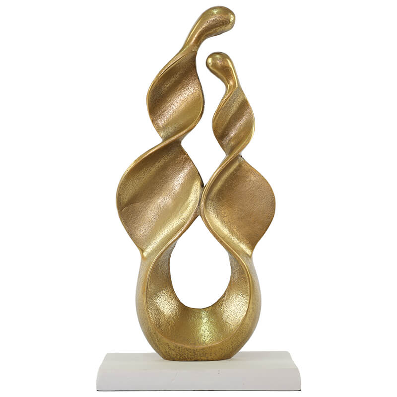 SPIRAL SCULPTURE GOLD/WHITE 23X12X45CM