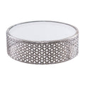 SILVER MIRROR DECO STAND 30X10CM