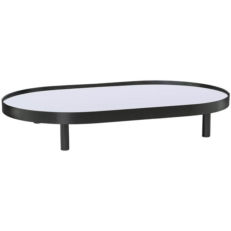 BLACK MIRROR TRAY 54X33CM