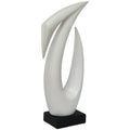 SWAN SCULPTURE ON PLINTH 48CM