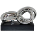 SILVER TWIST SCULPTURE BLK BASE