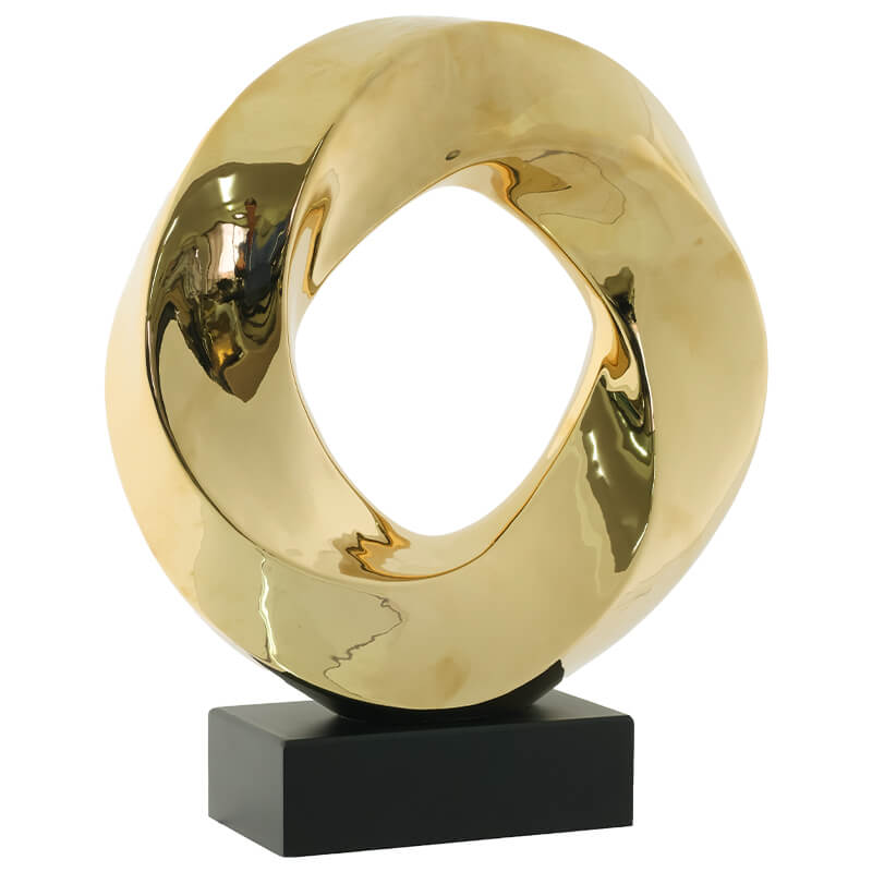 GOLD SCULPTURE BLACK BASE 36CM