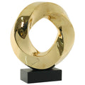 GOLD SCULPTURE BLACK BASE 36CM