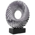 SILVER SCULPTURE BLACK BASE 37CM