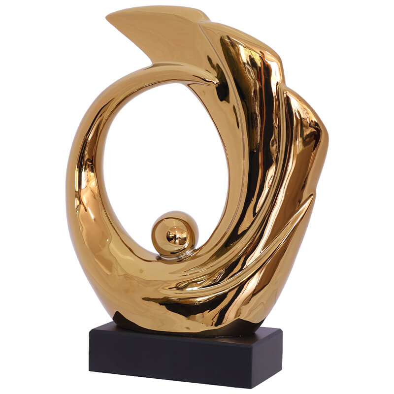 GOLD WAVE SCULPTURE 32CM
