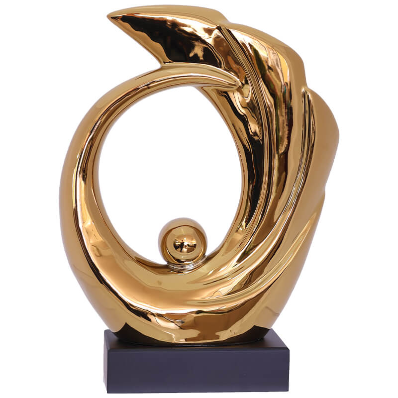 GOLD WAVE SCULPTURE 32CM