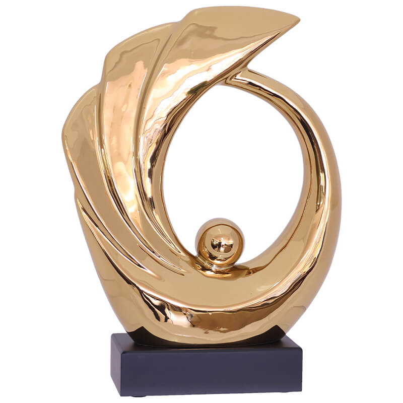 GOLD WAVE SCULPTURE 32CM