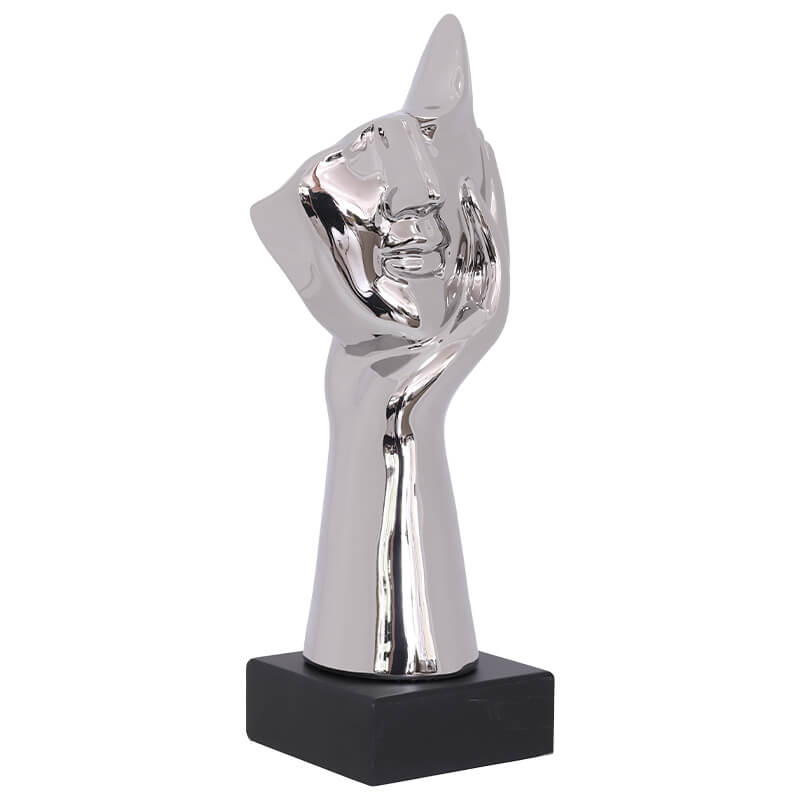 SILVER WATCHING LADY 33CM