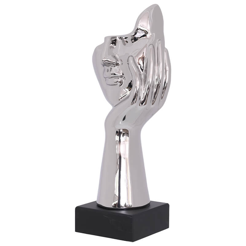 SILVER WATCHING LADY 33CM