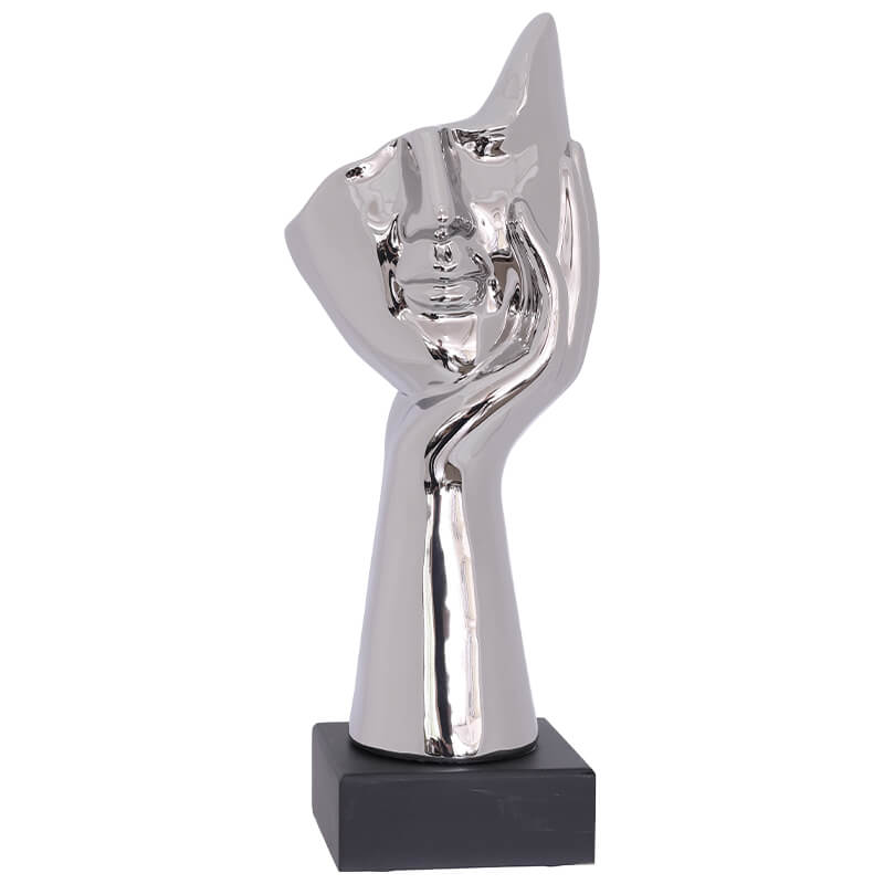 SILVER WATCHING LADY 33CM