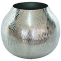 SILVER STREAKED BALL VASE 23CM