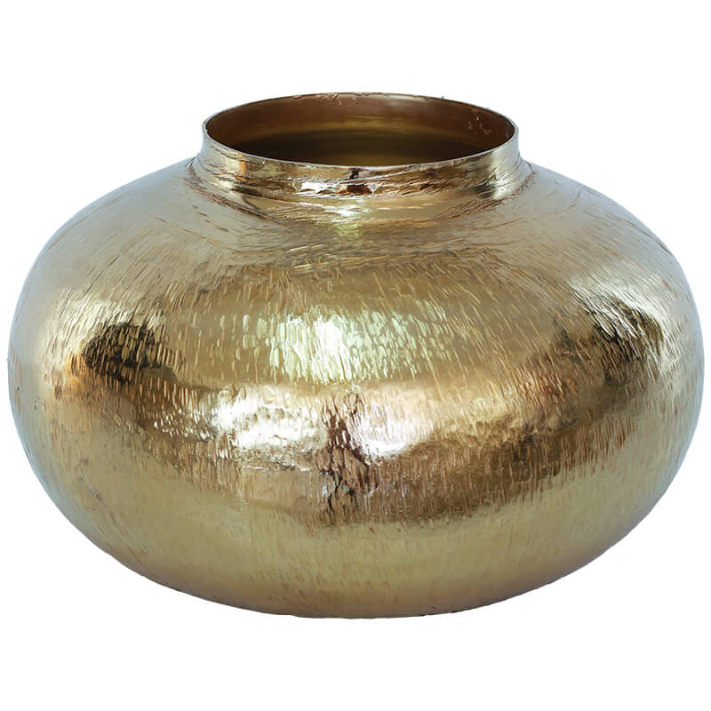 GOLD SCRATCH SQUAT VASE 23X39CM