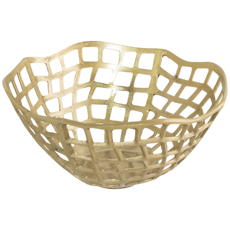 ORGANIC BASKET GOLD 31X16CM