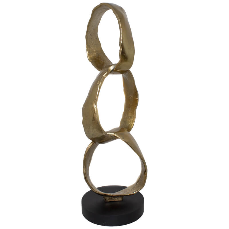 ALU OVAL CIL CIRCLES SCULPTURE 48CM