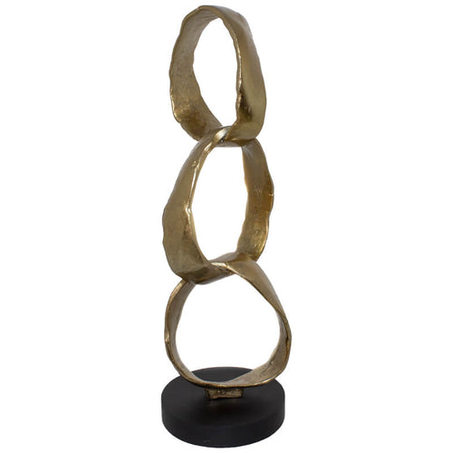 ALU OVAL CIL CIRCLES SCULPTURE 48CM