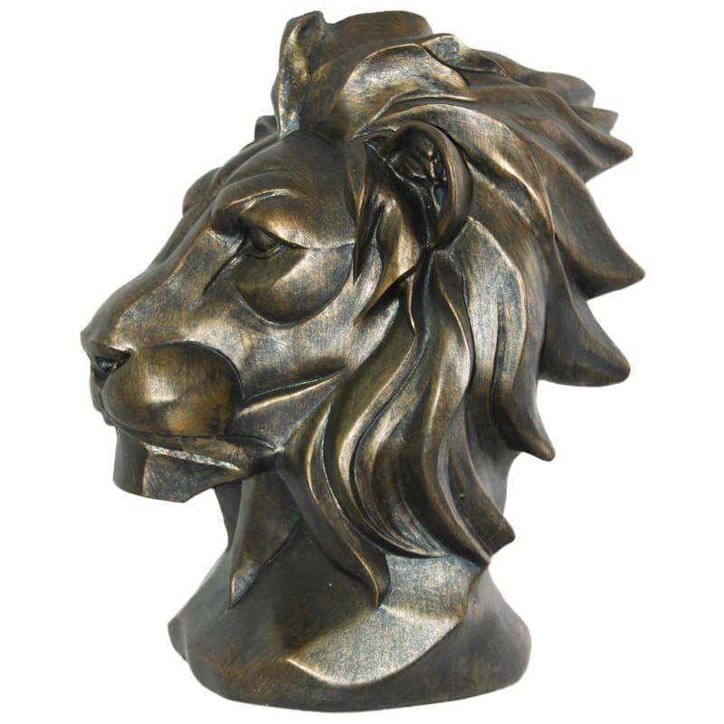 ANT. GOLD LION HEAD 23X16CM