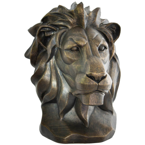 ANT. GOLD LION HEAD 23X16CM