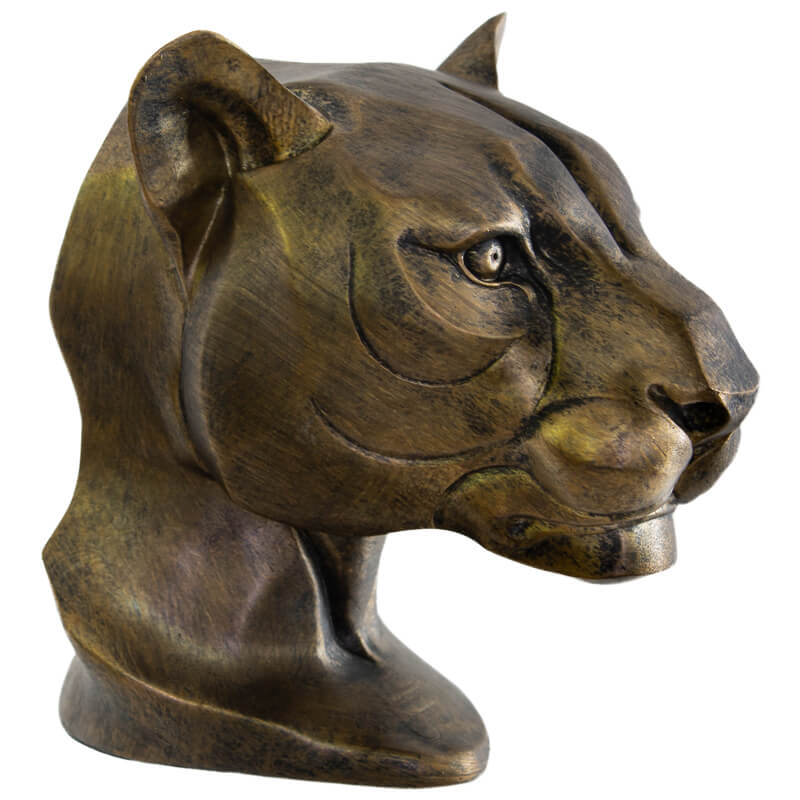 ANT. GOLD LIONESS HEAD 20X16CM