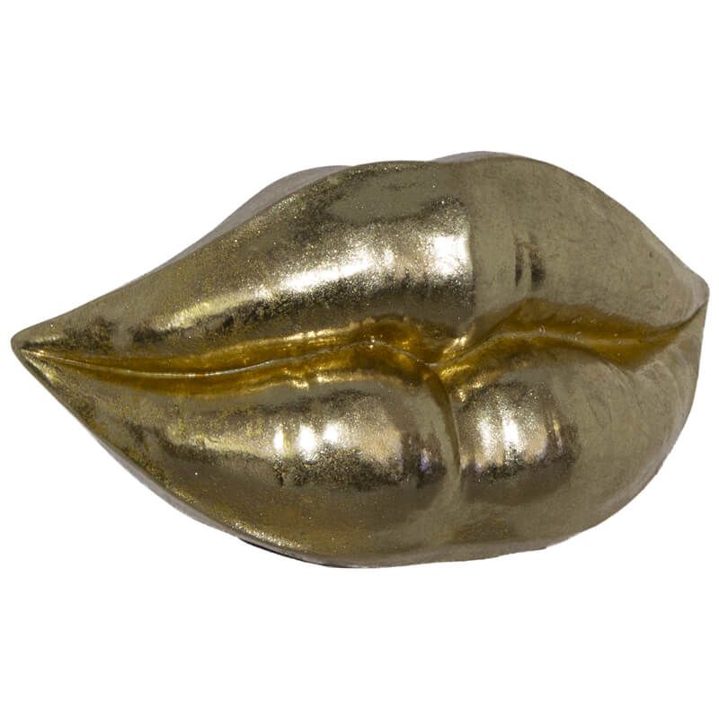 DECO LIPS GOLD 16X9X6CM