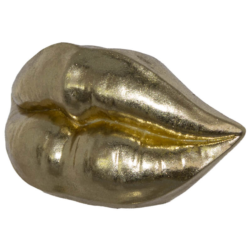 DECO LIPS GOLD 16X9X6CM