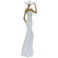 LADY WHITE DRESS HAND ON HAT 39CM