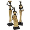 AFRICAN LADY BASKET ON HEAD 37CM WITH TEA LIGHT