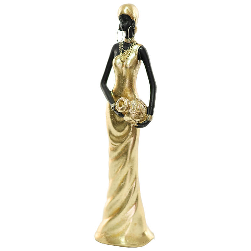 AFRICAN LADY WITH VASE 30CM