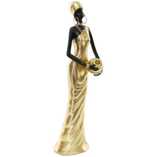 AFRICAN LADY WITH VASE 30CM