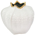 GOLD/WHITE POMEGRANATE VASE 18CM