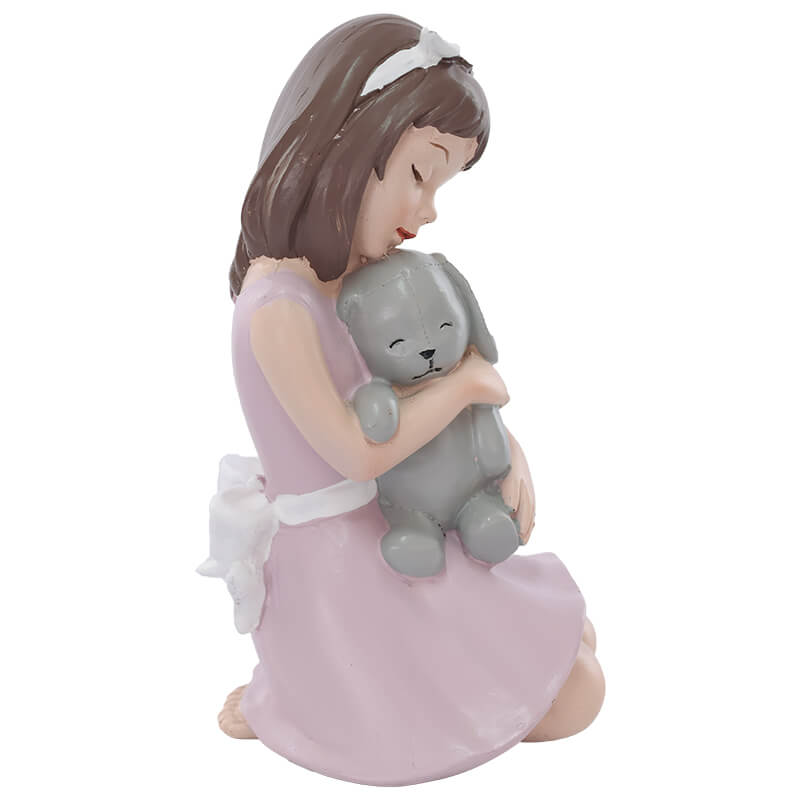 GIRL WITH TEDDY BEAR 13CM