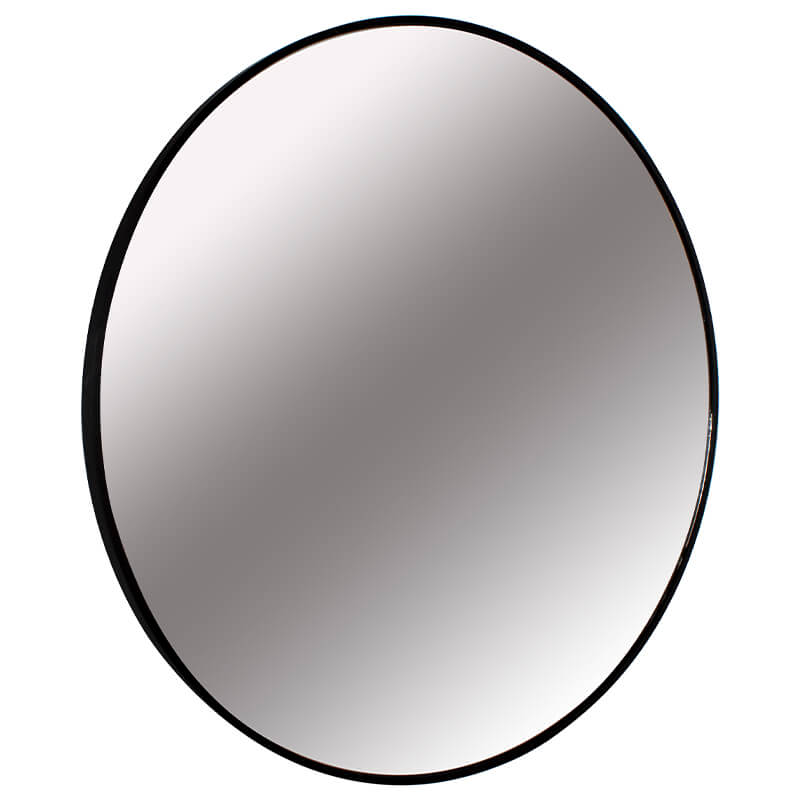 ROUND BLACK RIM MIRROR 80cm