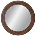 BROWN WOODEN FRAME MIRROR 78CM DI