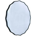 ROUND SCALLOPED BLACK MIRROR 71CM DIA
